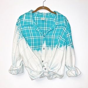 NEW | Custom bleach dyed flannel top